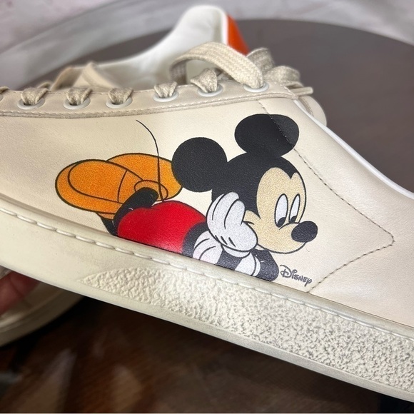 GUCCI x Disney Women's Ace Mickey Mouse Low Top Retro Vintage Sneakers 37 BNIB - Picture 3 of 15